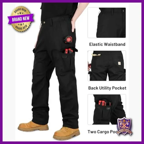 Men's FR Cargo Pants Fleece Lined Work Utility Pants NFPA 2112